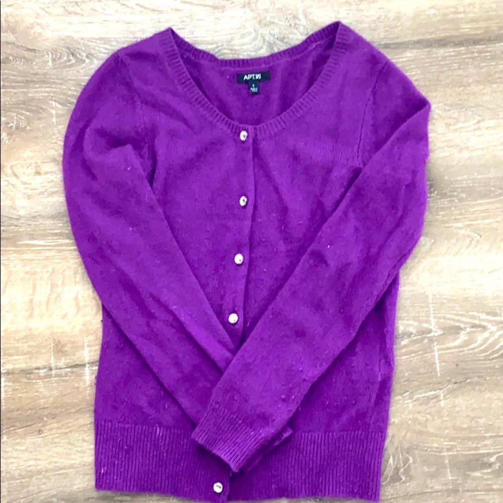 Purple button up sweater